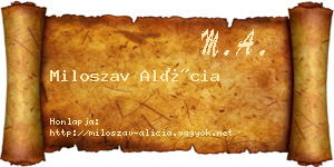 Miloszav Alícia névjegykártya